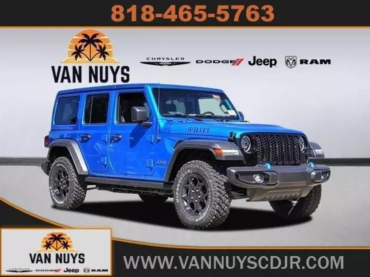 Used Jeep Wrangler 4xe Hybrid in Hydro Blue Pearlcoat For Sale: Check  Photos, Prices And Dealers Near Me | CarBuzz
