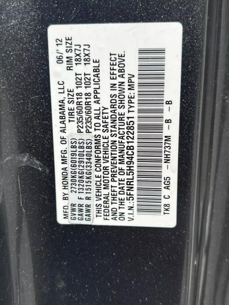 2012 Honda Odyssey  - $11,900