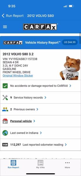 2012 VOLVO S80 Sedan - $6,900
